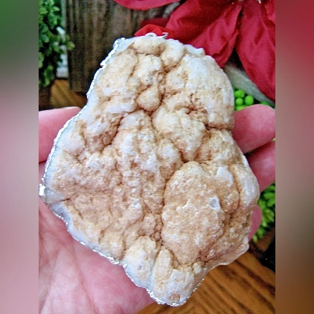 New XXL Angel Aura Natural Quartz Crystal Druzy Geode Christmas Ornament